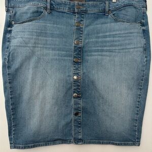 torrid Light Blue Button-Front Denim Skirt